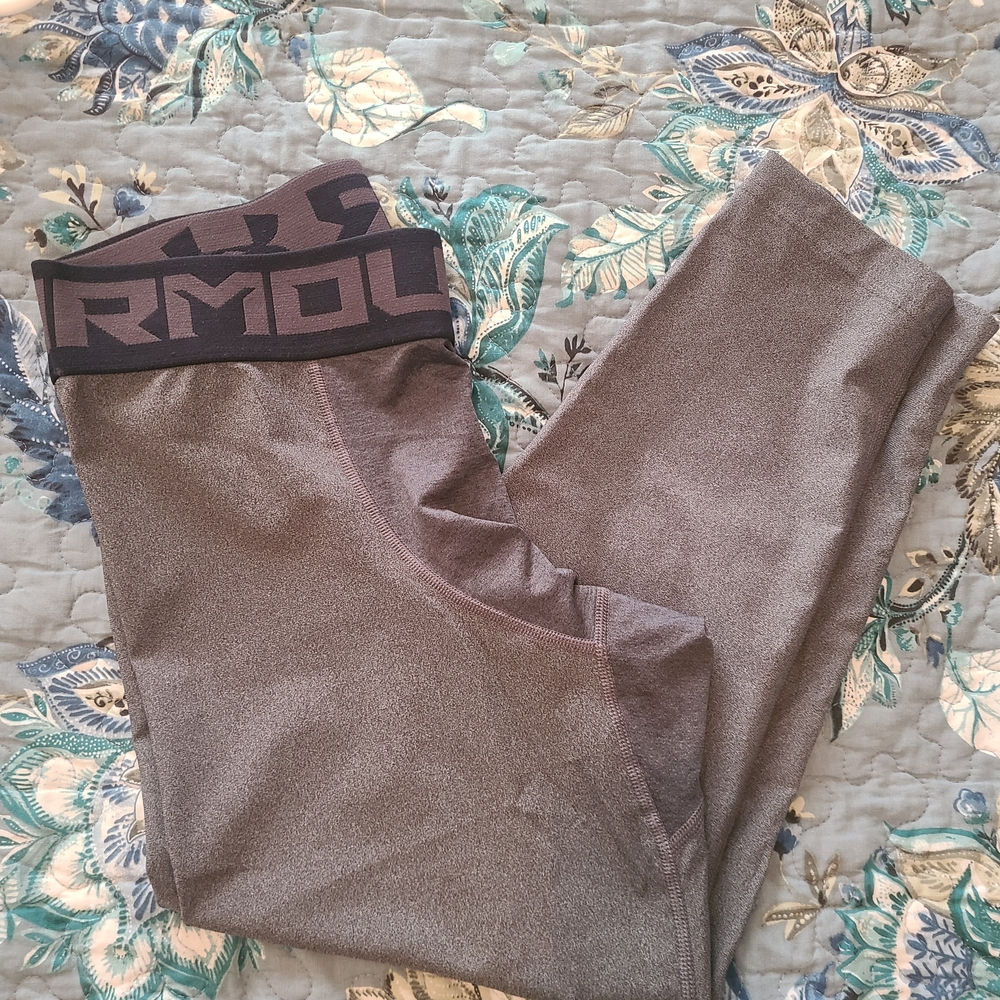 Under Armour Charcoal Leggings with Black Waistband